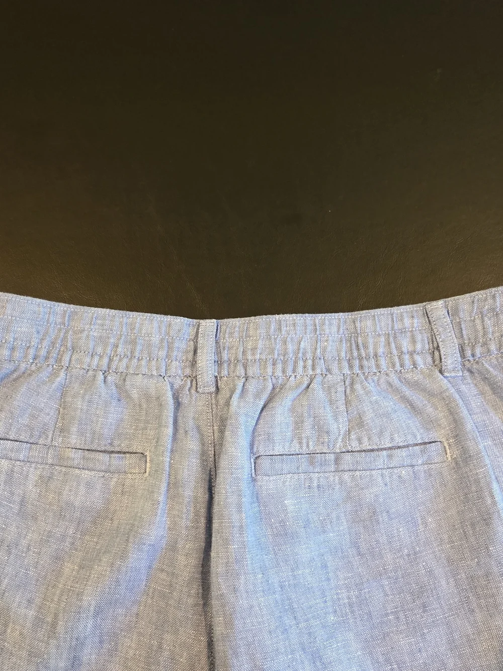 Lands' End High Rise Wide Leg 100% Linen Pleated Pants Size 12 Blue